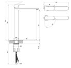 Mosdó csaptelep, Ravak Eleganta EL 015.21GB Álló mosdó csaptelep BeCool 335 mm, leeresztő nélkül,