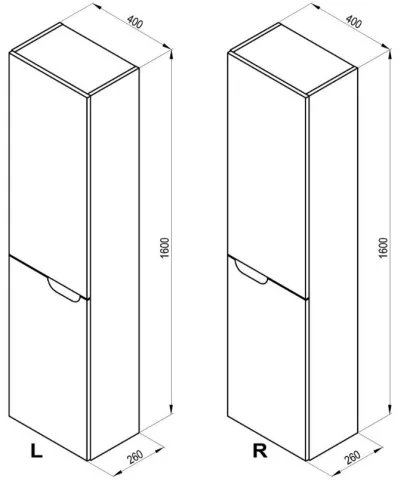 Álló szekrény, Ravak Classic Fürdőszobai szekrény SB Classic II 400 L fehér/szürke X000001473