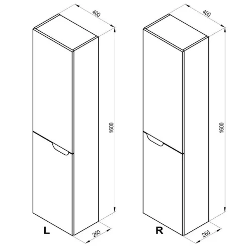 Álló szekrény, Ravak Classic Fürdőszobai szekrény SB Classic II 400 R fehér/szürke X000001475