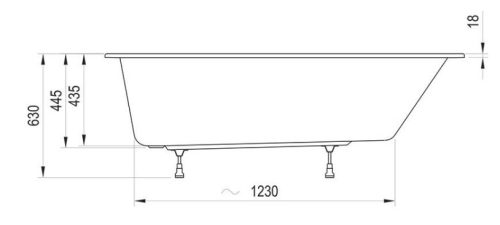 Kád, Ravak 10° Slim kád Akrilkád 10° Slim 170x75 fehér CA71300000