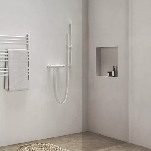 Falirúd, Ravak 974.10WV Állítható zuhanytartó rúd 70 cm, White Velvet X07P691