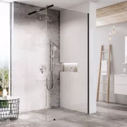   Walk-in, Ravak Walk In-Wall-150 v.200 fekete+átlátszó üveg, 1 merevítővel GW9WP030SZ1