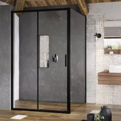   Zuhanyajtó, Ravak Blix Slim BLSDP2-110 fekete+Transparent X0PMD0300Z1 zuhanyajtó