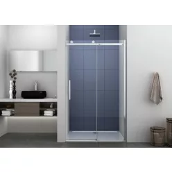   Zuhanyajtó, Sanotechnik N150U ELEGANCE tolóajtó épített zuhanyfülkéhez, króm 150 cm