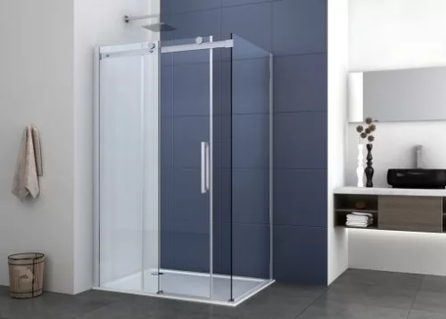 Zuhanyajtó, Sanotechnik N160U ELEGANCE tolóajtó épített zuhanyfülkéhez, króm 160 cm