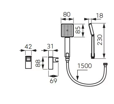 Zuhanyszett, FERRO Amigo Verde Line kézi zuhanyszett U190VL-B