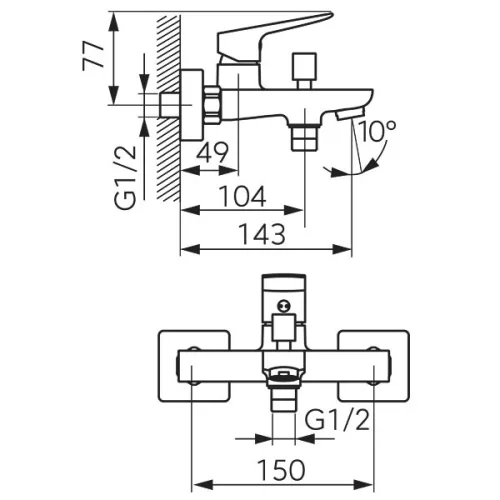 Kádtöltő csaptelep, Ferro Vitto Black Verdeline BVI1VLBL