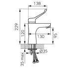 Mosdó csaptelep, Ferro Álló orvosi karos mosdó csaptelep BAGM2