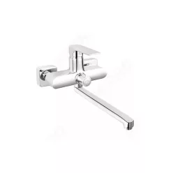   Mosdó csaptelep, Ferro ALGEO SQUARE BAQ3A fali mosdó csaptelep zuhanyváltóval, 220 mm elforgathat