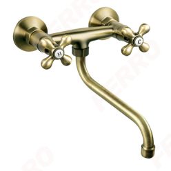   Mosogató csaptelep, Ferro Fali mosogató/mosdó csaptelep BAI5BR 150 mm, bronz