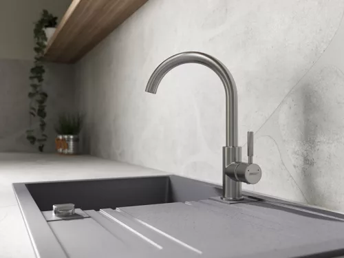 Mosogató csaptelep, Ferro Camira Inox BCR4 konyhai csaptelep, inox acél