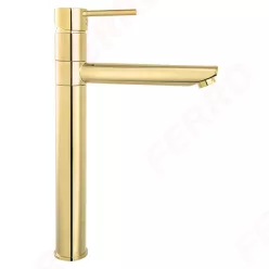   Mosdó csaptelep, Ferro FIESTA BFI2LG magasított mosdó csaptelep, gold