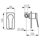 Falba süllyesztett csaptelep, Ferro STRATOS BSC7PABL falsík alá építhető egyfunkciós csaptelep