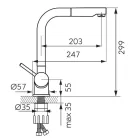 Mosogató csaptelep, Ferro Toledo BTD4PO konyhai csaptelep kihúzható zuhanyfejjel