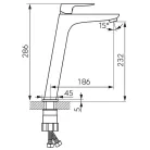Mosdó csaptelep, Ferro VITTO BVI2LVL VerdeLine magasított mosdó csaptelep, króm
