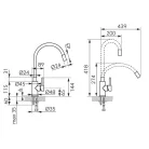Mosogató csaptelep, Ferro ZUMBA BZA4PSS inox konyhai csaptelep, acél test, bézs kifolyó