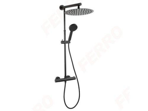 Zuhanyszett, Ferro TREVI BLACK NP75-TRV7U-BL zuhanyrendszer termosztátos csapteleppel
