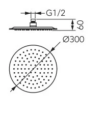 Trópusi zuhany, Ferro Fém fejzuhany, slim, 30 cm, króm DSN07