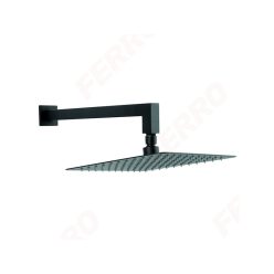   Trópusi zuhany, Ferro Fejzuhany zuhanykarral NPT14BL, 250x250 mm, slim, fekete