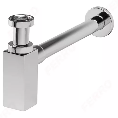 Mosdó szifon, Ferro QUADRO S280 szögletes búraszifon G5/4”x32 mm, króm