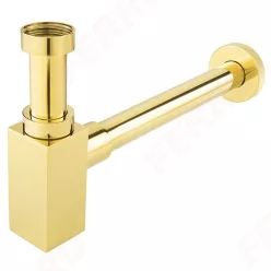   Mosdó szifon, Ferro QUADRO S280G szögletes búraszifon G5/4”x32 mm, gold