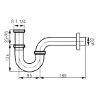 Mosdó szifon, Ferro Csőszifon G5/4”x32 mm S281