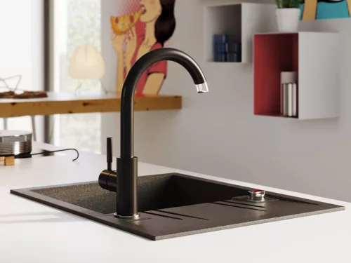 Mosogatótálca, Ferro Mezzo ll mosogató DRGM48/58BA,gránit cseptálcás grafit 48/58