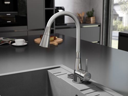 Mosogatótálca, Ferro MEZZO II DRGM1/48/58GA 1-medencés gránit mosogató 48/58, szürke