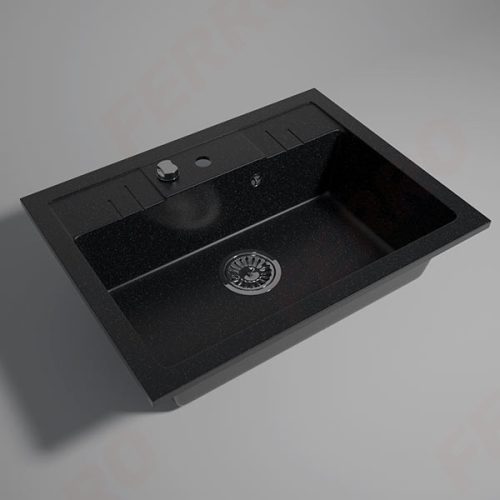Mosogatótálca, Ferro MEZZO II DRGM1/48/58HA 1-medencés gránit mosogató 48/58, grafit shine
