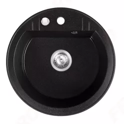   Mosogatótálca, Ferro MEZZO II DRGM1/51BA gránit mosogató 1-medencés, átm.51, grafit