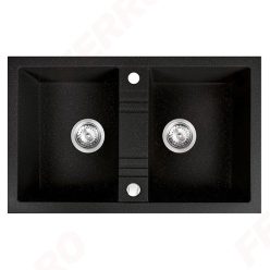   Mosogatótálca, Ferro MEZZO II DRGM2/48/78HA 2-medencés gr. mosogató 48/78, grafit shine