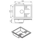 Mosogatótálca, Ferro MEZZO II DRGM48/58GA 1-medencés csepptálcás gr. mosogató 48/58, szürke