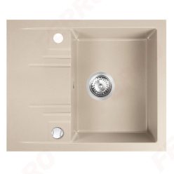   Mosogatótálca, Ferro MEZZO II DRGM48/58SA 1-medencés csepptálcás gr. mosogató 48/58, homokszín