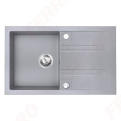   Mosogatótálca, Ferro MEZZO II DRGM48/78GA 1-medencés csepptálcás gr. mosogató 48/78, szürke