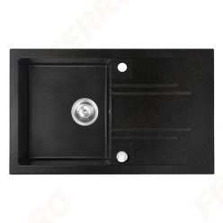   Mosogatótálca, Ferro MEZZO II DRGM48/78HA 1-medencés csepptálcás gr. mosogató 48/78, grafit shine