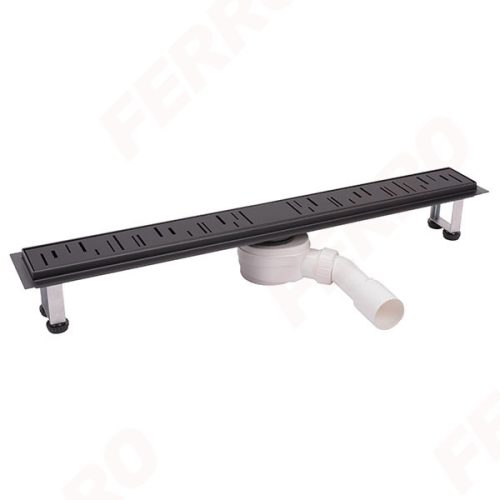 Padlóösszefolyó, Ferro ORA rozsdamentes acél zuhanyfolyóka OL1-70-BL polírozott ráccsal 70 cm, fe