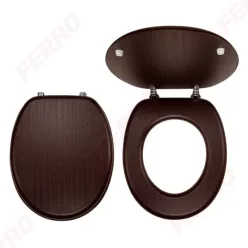   WC tető, Ferro wenge wc ülőke fém zsanérokkal, fahatású MDF WC/WENGE
