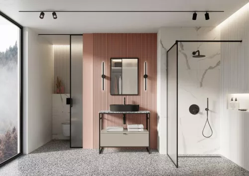 Alsó szekrény, AREZZO design NEBO alsószekrény 100 cm-es, 1 fiókkal, matt beige, matt fekete (2 d