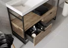 Alsó szekrény, AREZZO design NEBO alsószekrény 120 cm-es, 2 fiókkal, canela tölgy, matt fekete (2