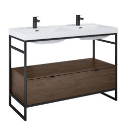  Alsó szekrény, AREZZO design NEBO alsószekrény 120 cm-es, 2 fiókkal, Lincoln dió, matt fekete (2