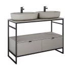 Alsó szekrény, AREZZO design NEBO alsószekrény 120 cm-es, 2 fiókkal, matt beige, matt fekete (2 d