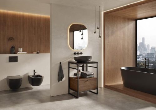 Alsó szekrény, AREZZO design NEBO alsószekrény 60 cm-es, 1 fiókkal, lincoln dió,  matt fekete (2