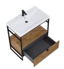 Alsó szekrény, AREZZO design NEBO alsószekrény 80 cm-es, 1 fiókkal, canela tölgy, matt fekete (2