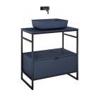 Alsó szekrény, AREZZO design NEBO alsószekrény 80 cm-es, 1 fiókkal, matt kék, matt fekete (2 dobo