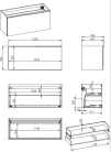 Alsó szekrény, AREZZO design Malibu alsószekrény 120 1 fiók + 1 fiók , matt fekete