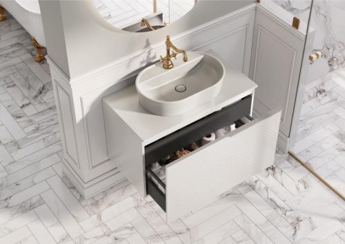 Alsó szekrény, AREZZO design Malibu alsószekrény 70 1 fiók + 1 fiók , v. matt szürke