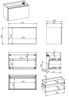 Alsó szekrény, AREZZO design Malibu alsószekrény 90 1 fiók + 1 fiók , matt fehér
