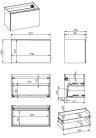 Alsó szekrény, AREZZO design Malibu alsószekrény 90 1 fiók + 1 fiók , v. matt szürke