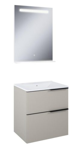 Komplett bútor, AREZZO design beige MONTEREY 60 cm-es szett beépített mosdóval