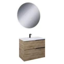   Komplett bútor, AREZZO design Canela tölgy MONTEREY 80 cm-es szett beépített mosdóval